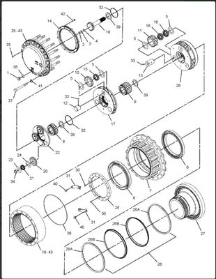 227-6116 227-6796 192-3237 Gearbox Perjalanan Excavator Cocok CAT320C 320CL Gearbox Perjalanan