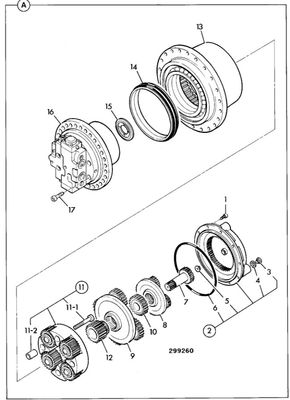 05-903825 05/903826 05/903836 Gear Reduction Set Untuk JS130 JS145 JS160