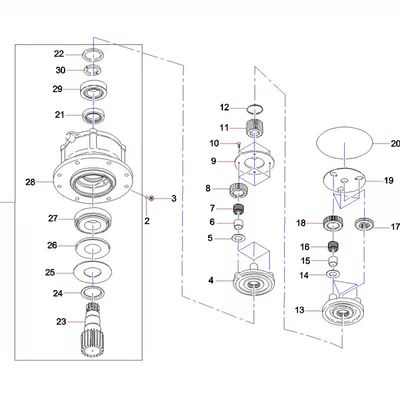 60015194 11323287-1 Pengurangan Gear Assembly Cocok SY75 SY135 SY60 PCR-5B-30A