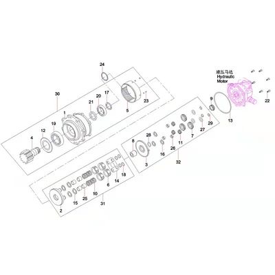 B229900005731 Suku Cadang Motor Swing, SY50 SY60 SY65 SY65 Motor Swing Excavator
